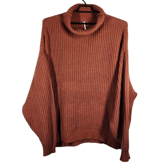 FREE PEOPLE COWL NECK CHUNKY KNIT SWEATER - Picture 1 of 5